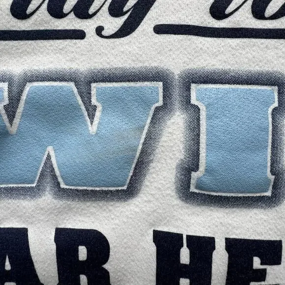 Vintage UNC Tar Heels Tultex Crewneck Sweatshirt Play Win White Carolina Blue L - Picture 7 of 11